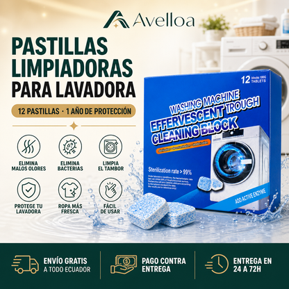 Pastillas Limpiadoras para Lavadora - 12 pastillas 1 año
