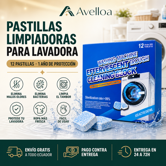 Pastillas Limpiadoras para Lavadora - 12 pastillas 1 año