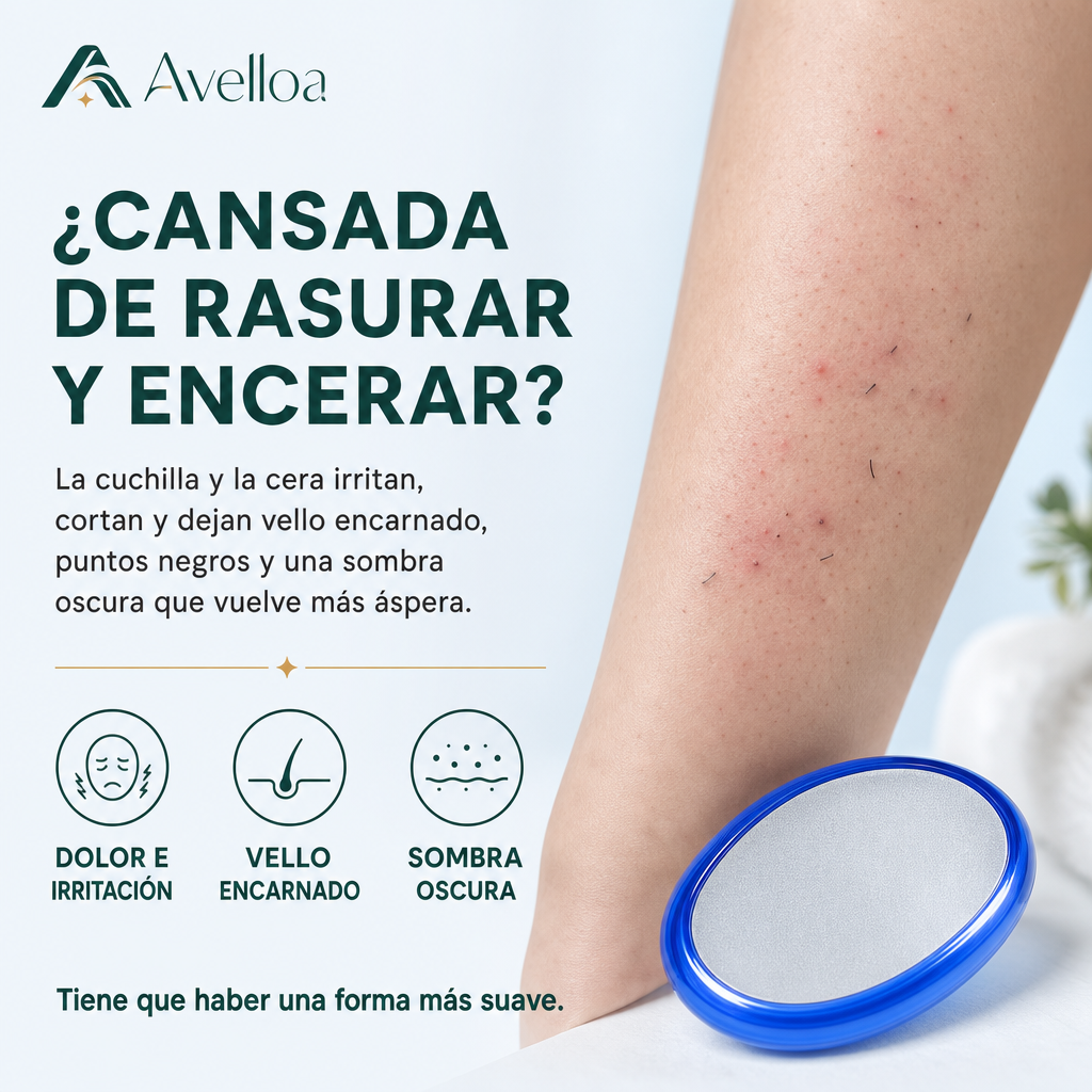 Removedor de Vello de Nanocristal — Piel de Seda sin Dolor ni Cuchillas