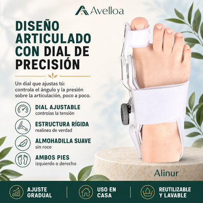 Alinur™ Corrector de Juanetes Ajustable con Dial — Realineación sin Cirugía