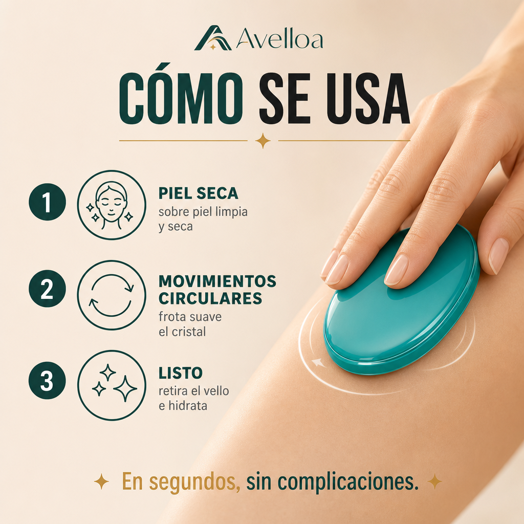 Removedor de Vello de Nanocristal — Piel de Seda sin Dolor ni Cuchillas