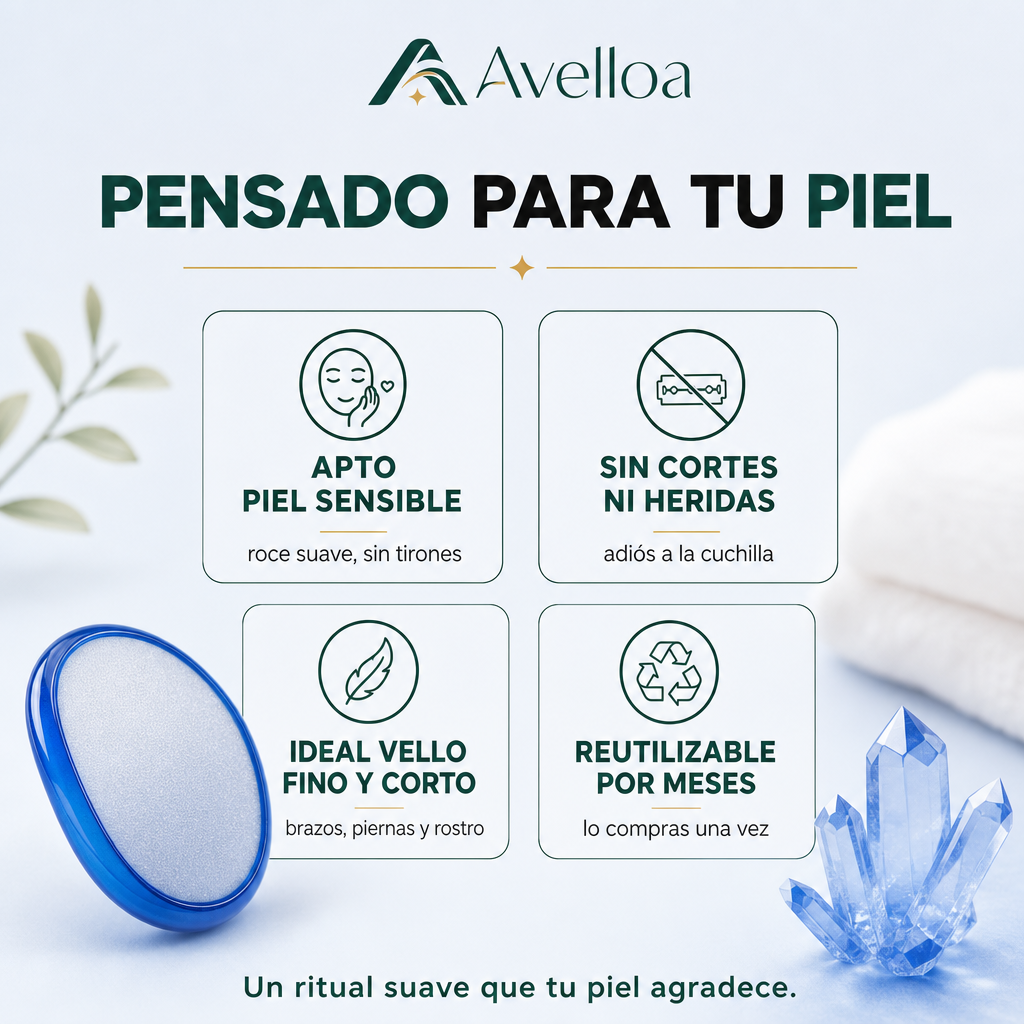 Removedor de Vello de Nanocristal — Piel de Seda sin Dolor ni Cuchillas