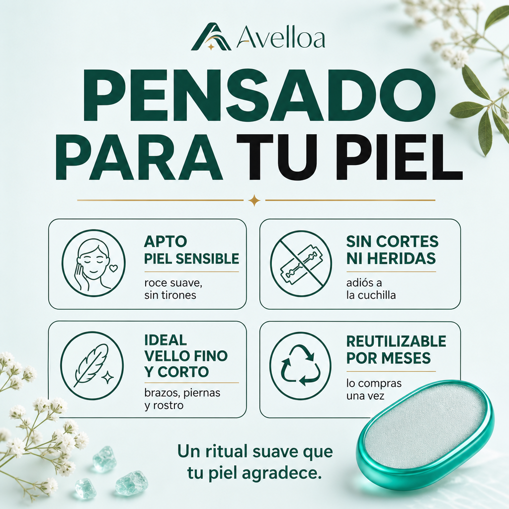 Removedor de Vello de Nanocristal — Piel de Seda sin Dolor ni Cuchillas